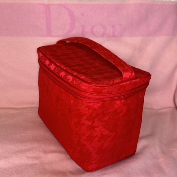 Christian Dior Authentic Vintage Monogram Red Cosmetic Case - Picture 4 of 11